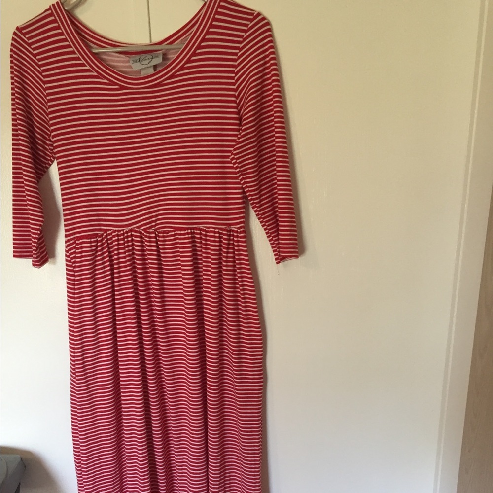 Klassy Girl Red/White Stripe Maxi Dress